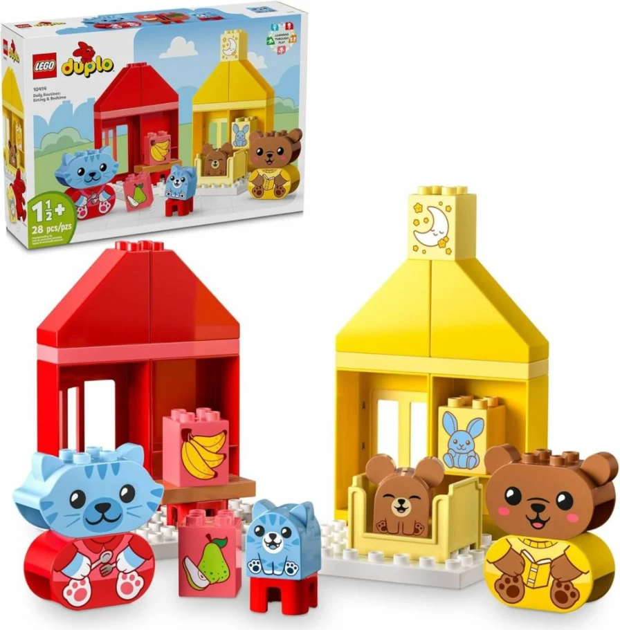 LEGO DUPLO My First Daily Routines: Eating & Bedtime Roleplay Set for Toddlers Ages 18+ Months - Animal Toys for Social Emotional Learning, Preschool Gift 10414