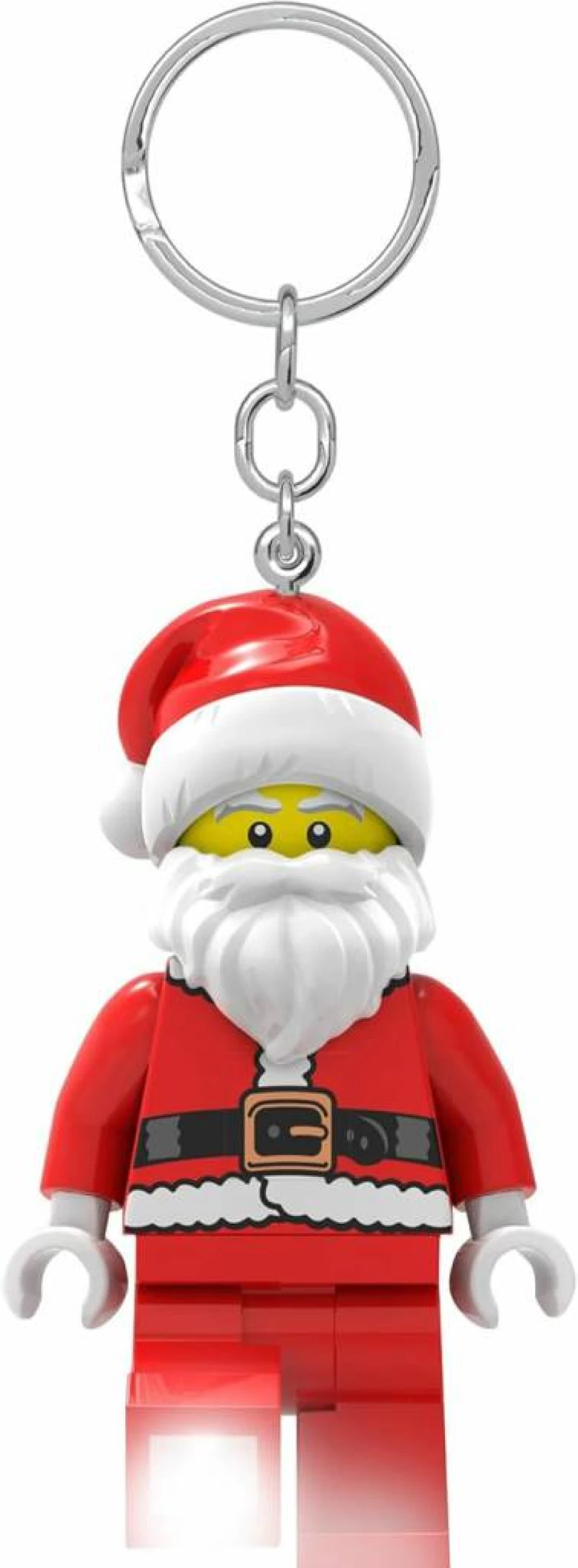 IQ 3 Inch Tall Santa Lego Minifigure Keychain Light - Christmas Gift, Decoration, Collectible (Ke189H)