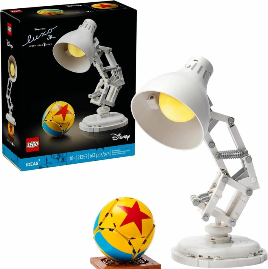 LEGO Ideas 21357 Disney Pixar Luxo Jr. Building Set for Adults - DIY Brick Lamp Collectible, Home Office Desk Decor, Gift for Movie Fans Ages 18+
