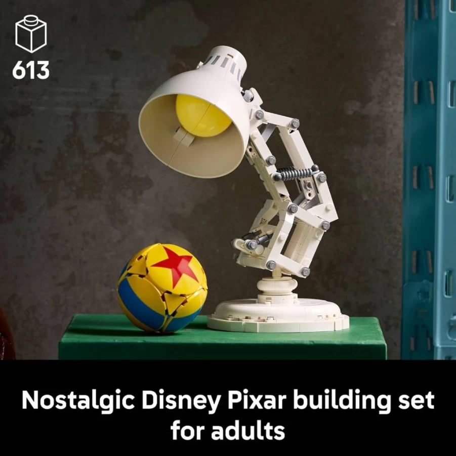 LEGO Ideas 21357 Disney Pixar Luxo Jr. Building Set for Adults - DIY Brick Lamp Collectible, Home Office Desk Decor, Gift for Movie Fans Ages 18+