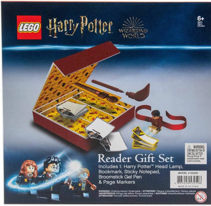 IQ Harry Potter Stationery Gift Set with Head Lamp, Gel Pen, Sticky Notes, Bookmark & Page Markers - Lego Inspired (53259)