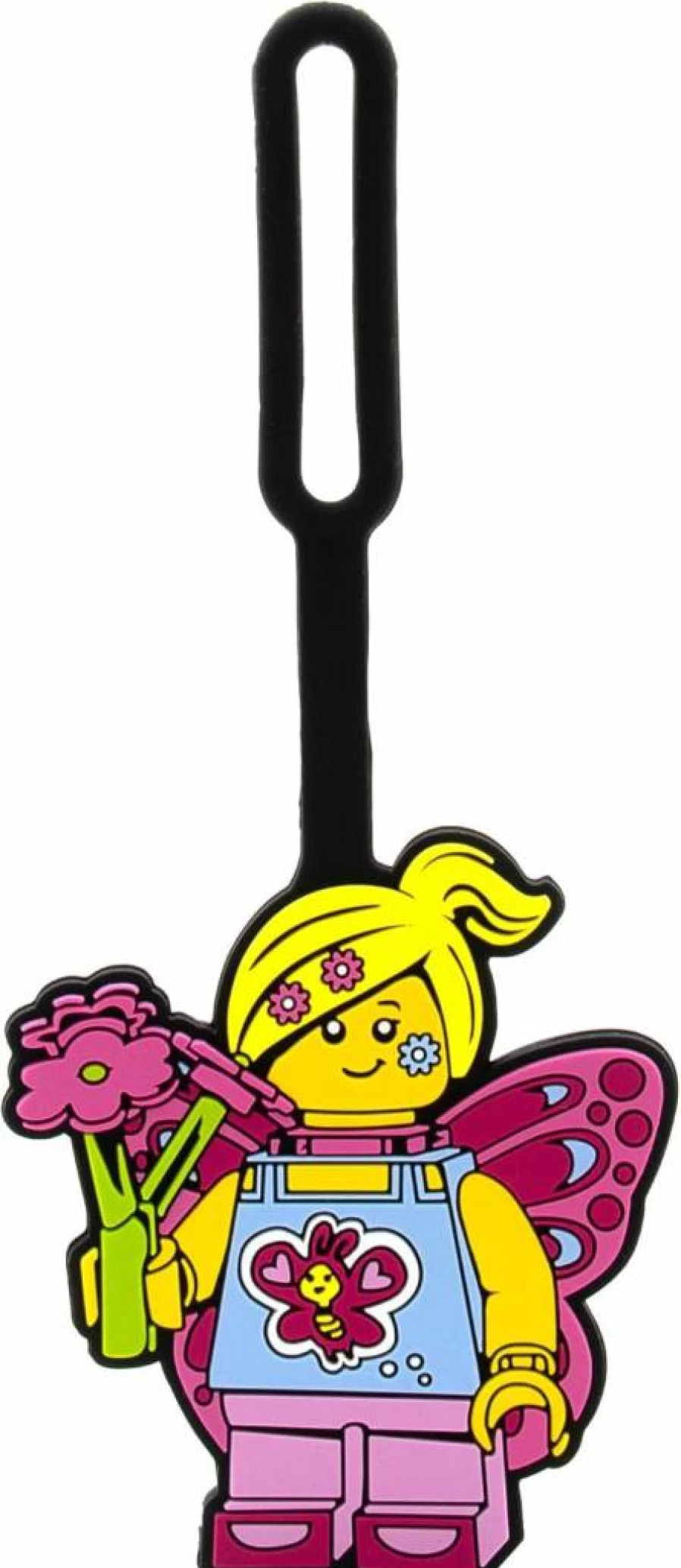 IQ Lego-Compatible Butterfly Girl Silicone Bag Tag - Kids Toy Accessory (52853)
