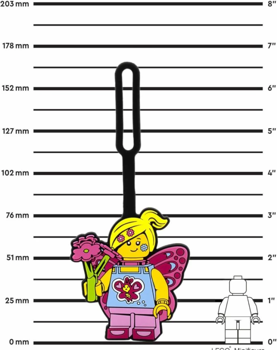 IQ Lego-Compatible Butterfly Girl Silicone Bag Tag - Kids Toy Accessory (52853)