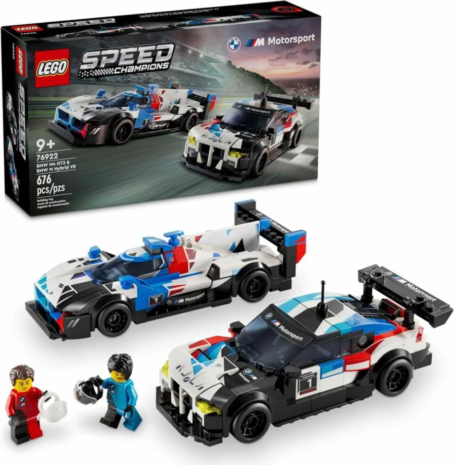 LEGO Speed Champions 76922: BMW M4 GT3 & M Hybrid V8 Race Cars Building Set with 2 Models & Minifigures, STEM Toy Gift for Kids Ages 9+