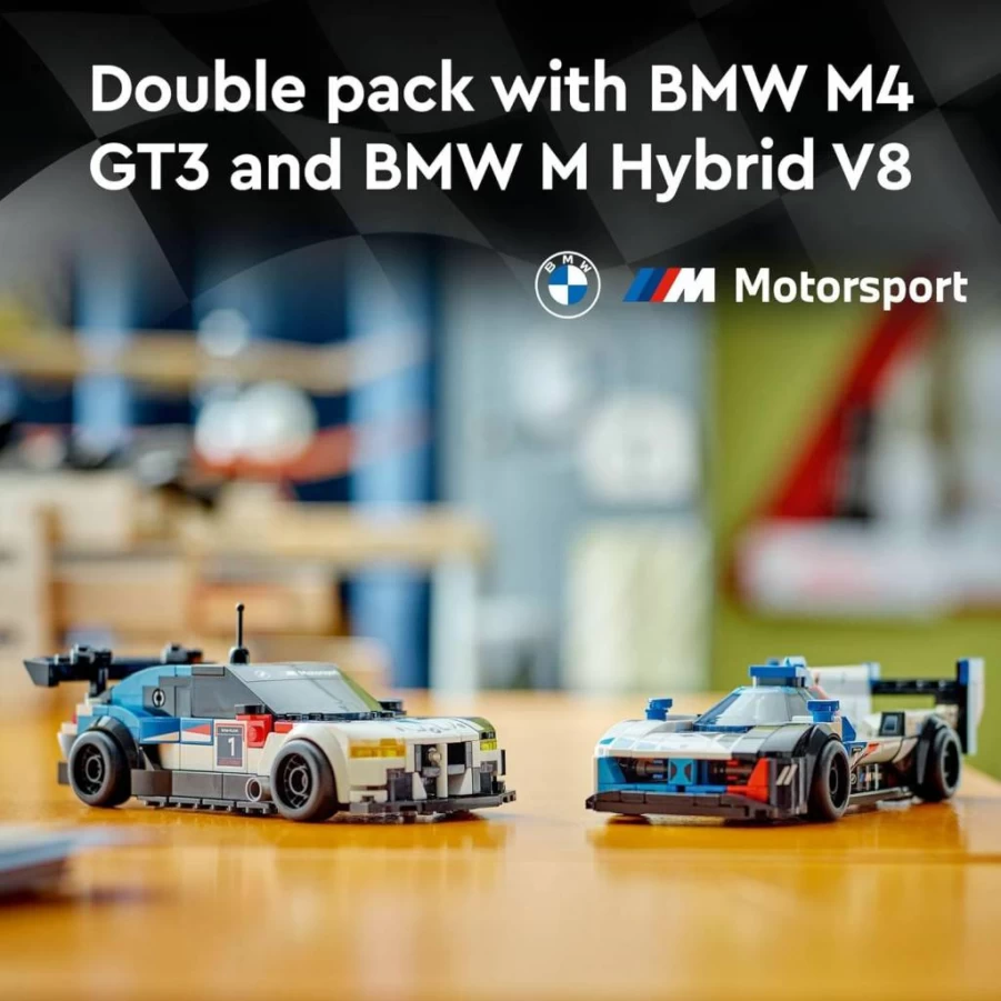 LEGO Speed Champions 76922: BMW M4 GT3 & M Hybrid V8 Race Cars Building Set with 2 Models & Minifigures, STEM Toy Gift for Kids Ages 9+