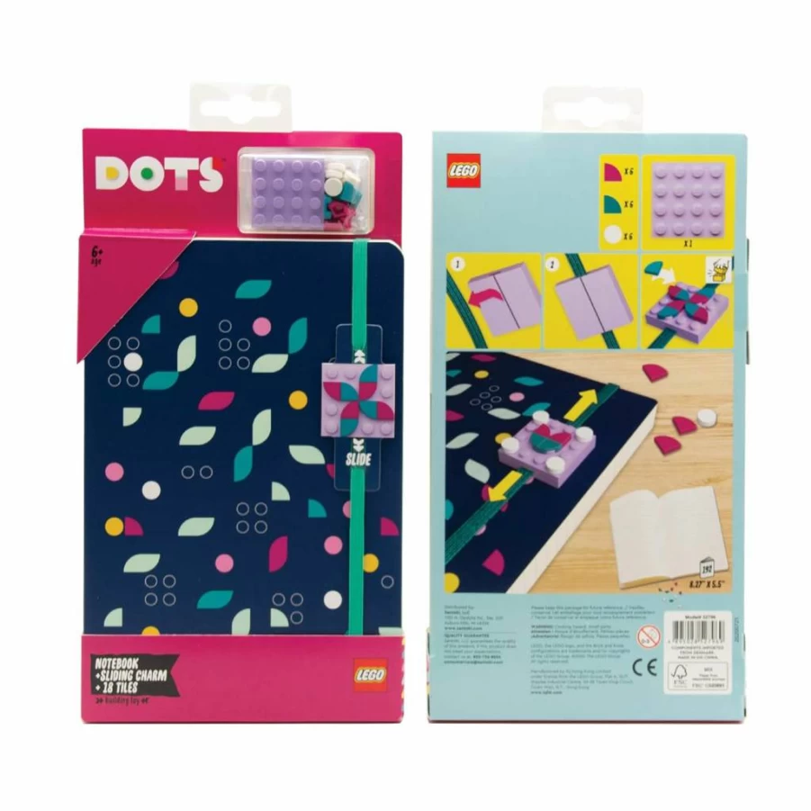 Amazon IQ LEGO Dots DIY Craft Notebook Kit with Sliding Charm, Creative Building Toy for Kids, Perfect Birthday Gift for Boys & Girls Who Love Arts & Crafts