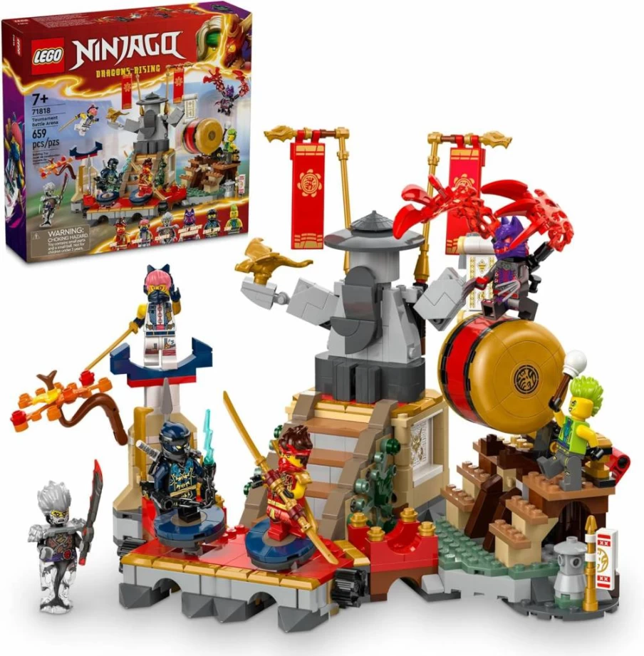 LEGO Ninjago 71818 Tournament Battle Arena Building Set with 6 Minifigures, Kids Action Toy for Boys & Girls Ages 7+, Ninja Battle Gift Idea