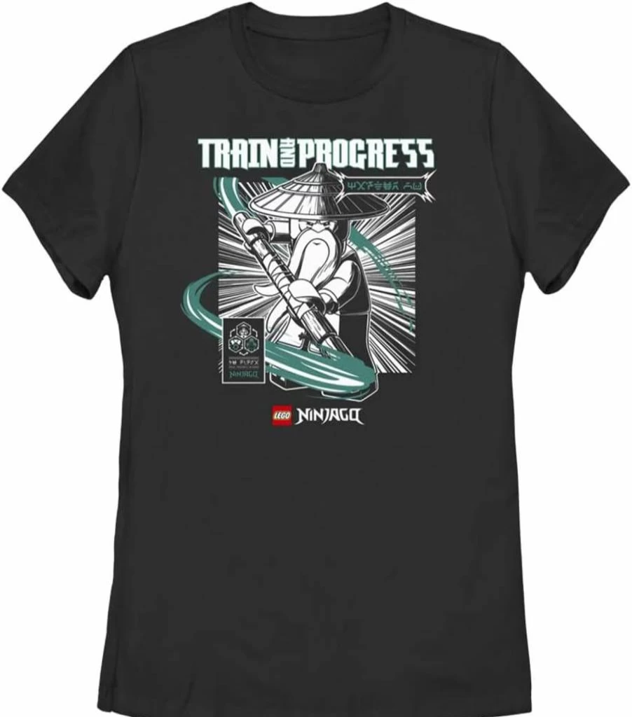 Fifth Sun Women's Short Sleeve Tee Shirt - Lego Ninjago Train & Progress Graphic T-Shirt