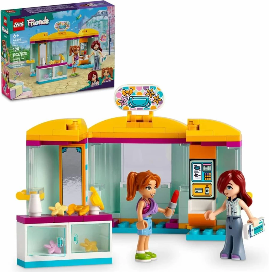LEGO Friends 42608 Tiny Accessories Store and Beauty Shop Playset with Paisley & Candi Mini-Dolls, Creative Pretend Play Toy for Kids Ages 6+, Perfect Gift for Girls and Boys