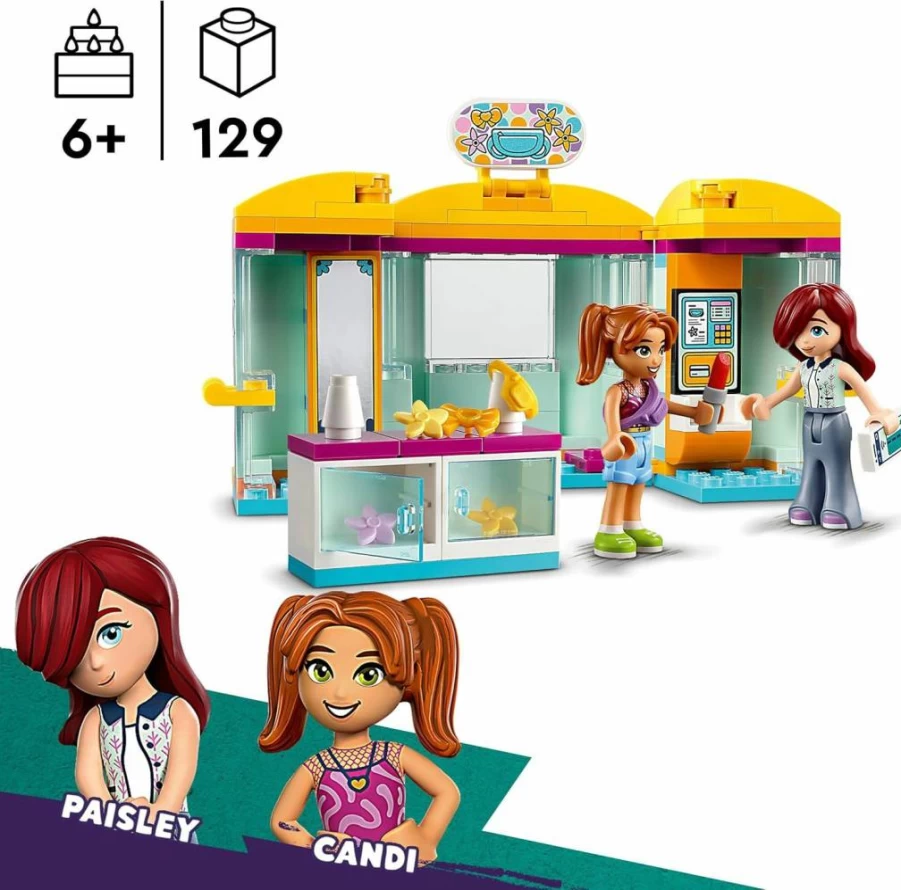LEGO Friends 42608 Tiny Accessories Store and Beauty Shop Playset with Paisley & Candi Mini-Dolls, Creative Pretend Play Toy for Kids Ages 6+, Perfect Gift for Girls and Boys
