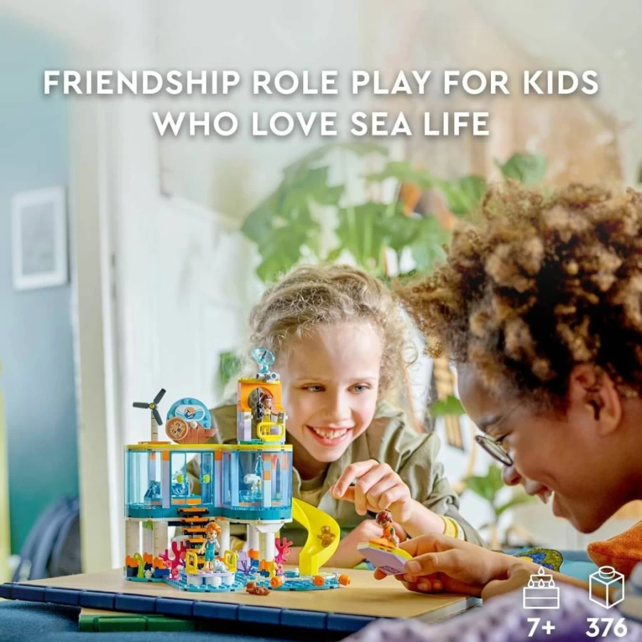 LEGO Friends 41736 Sea Rescue Center Building Set with 3 Mini-Dolls, Otters, Seahorse & Water Scooter, Ocean Rescue Toy for Kids Ages 7+