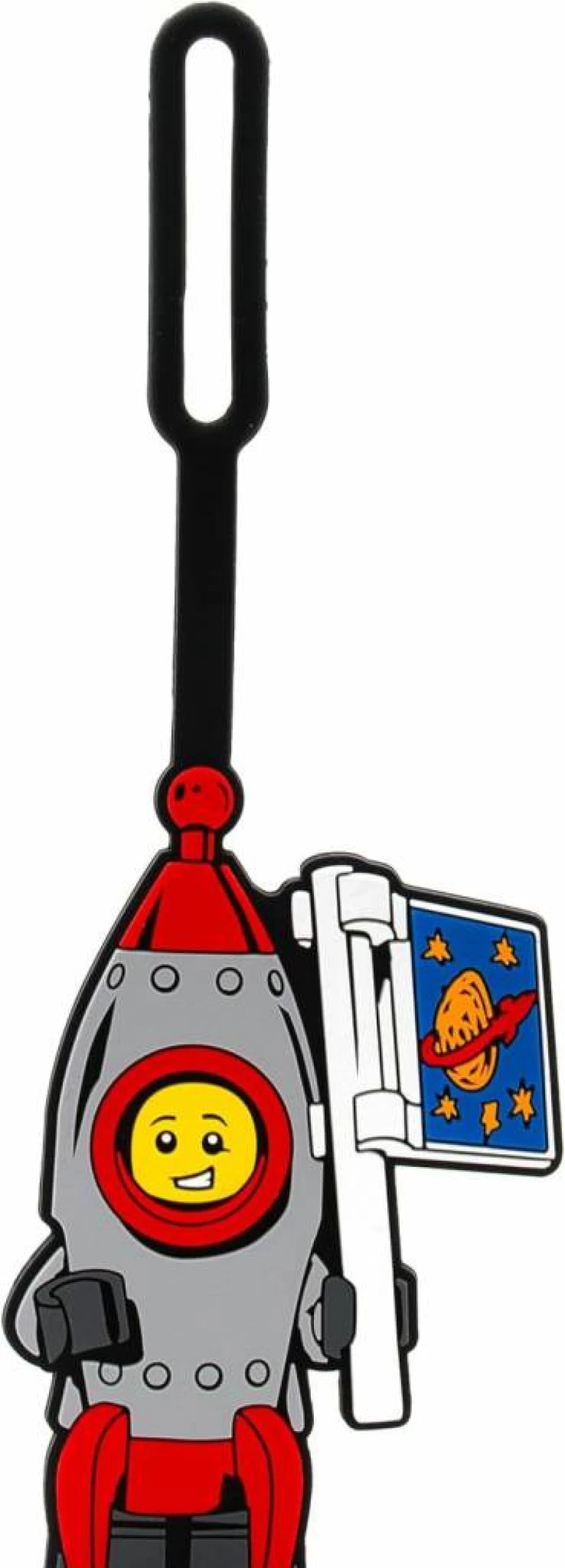 IQ Silicone Luggage Tag - Rocket Boy Design, Durable Travel Bag Tag for Suitcase, Backpack, Beach Bag, Gift for Kids & Travelers