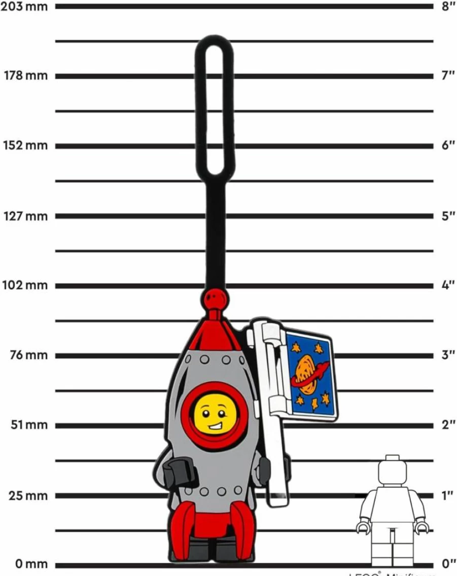 IQ Silicone Luggage Tag - Rocket Boy Design, Durable Travel Bag Tag for Suitcase, Backpack, Beach Bag, Gift for Kids & Travelers