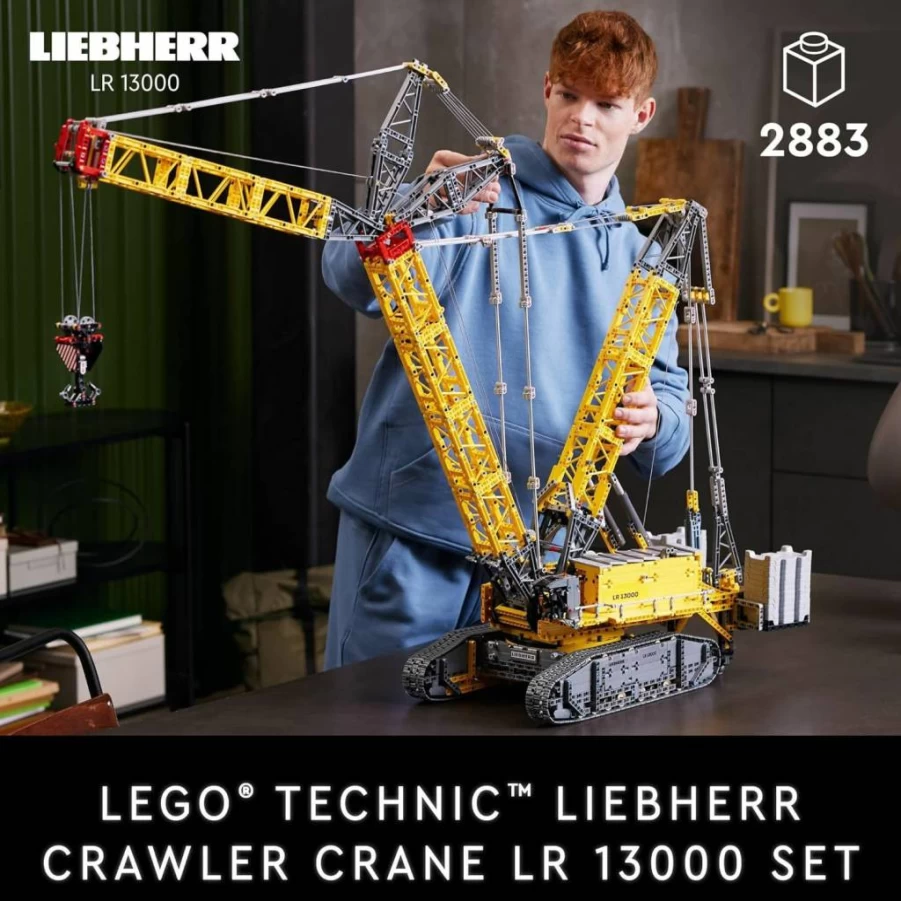LEGO Technic Liebherr LR 13000 Crawler Crane 42146 Building Kit for Adults, Detailed Model with Winch System & Luffing Jib, Collectible Display Set