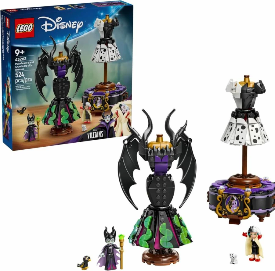 LEGO Disney Villains Fashion Building Toy Set 43262 - Maleficent & Cruella De Vil Dresses for Kids Ages 9+, Creative Gift for Birthdays & Holidays