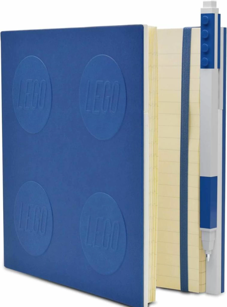 IQ LEGO-Themed Locking Notebook with Gel Pen - 6x6 Inches Lined, Square Design, Blue (Model 52257) | Fun & Secure Stationery for Kids & Adults