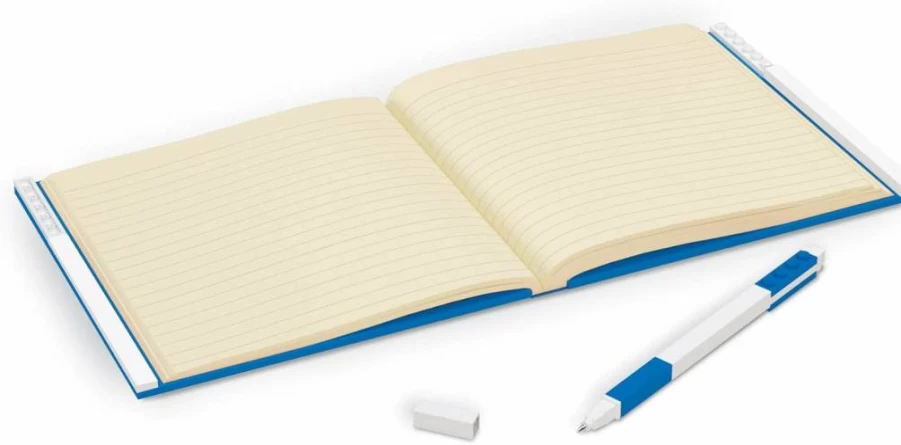 IQ LEGO-Themed Locking Notebook with Gel Pen - 6x6 Inches Lined, Square Design, Blue (Model 52257) | Fun & Secure Stationery for Kids & Adults