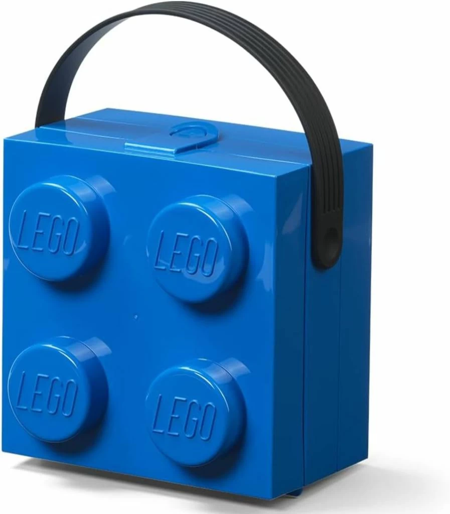 Room Copenhagen LEGO Storage Box - Portable Translucent Purple Container with Handle for Toy Organization