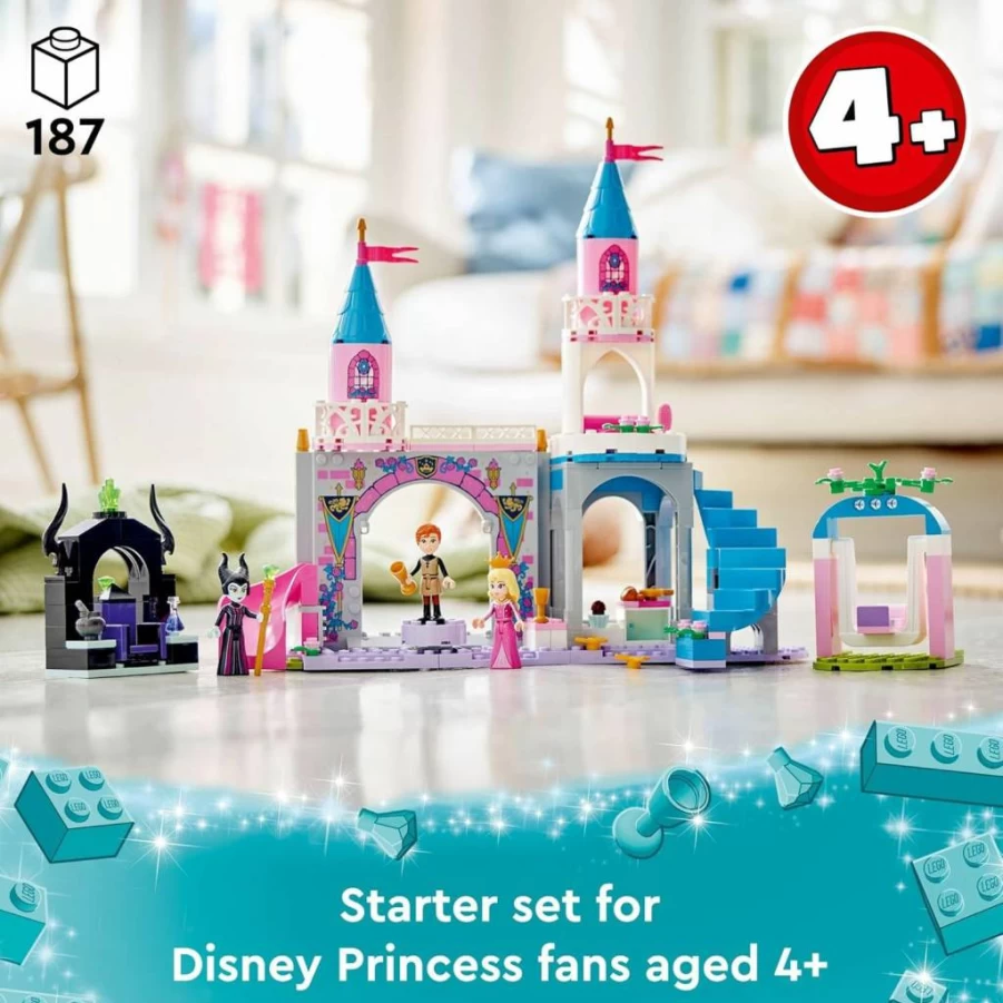 LEGO Disney Princess Aurora's Castle 43211 Building Set with Sleeping Beauty, Prince Philip & Maleficent Mini-Dolls, Creative Gift for Kids Ages 4+