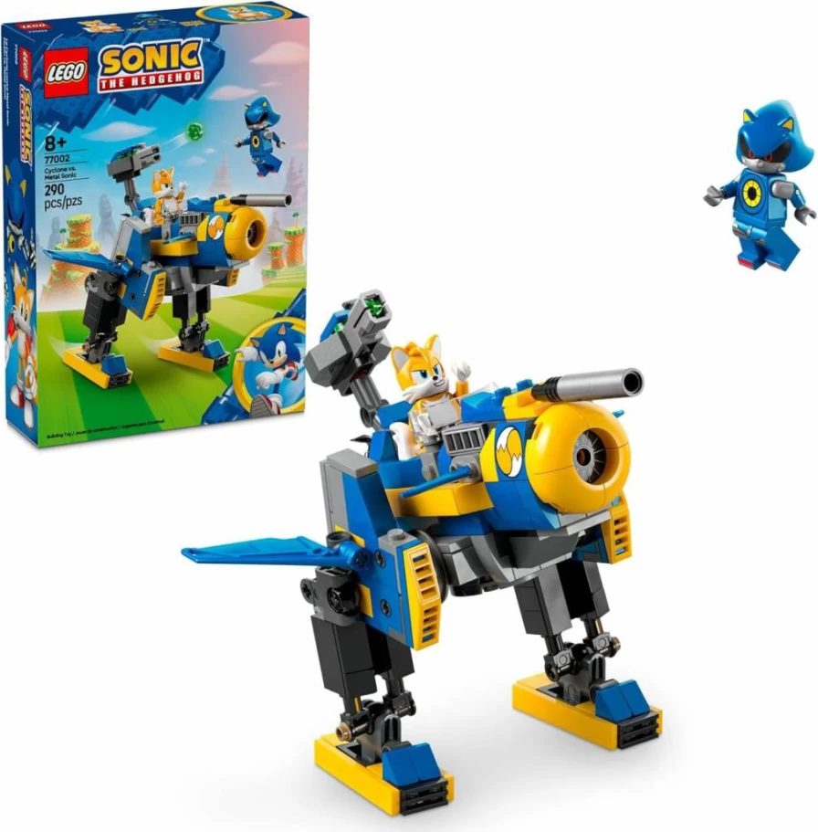 LEGO Sonic The Hedgehog 77002 Building Set - Cyclone Vs. Metal Sonic Mech Suit with Tails Minifigure - Creative Gift for Kids Ages 8+ (Official LEGO Toys)