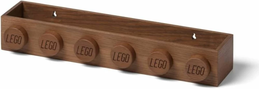 Room Copenhagen LEGO Themed Dark Wooden Book Shelf - Oak Wall Mounted Storage for Books & Home Decor, 500x87x129mm, Stylish Functional Bookshelves