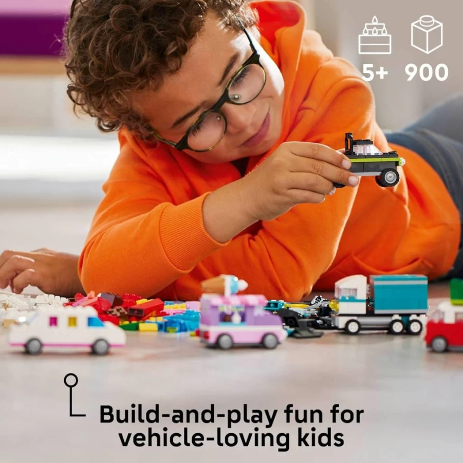 LEGO Classic 11036 Creative Vehicles Building Kit - Ice Cream Truck, Police Car, Model City Cars for Kids Ages 5+ | Creative Construction Toy Gift for Boys & Girls