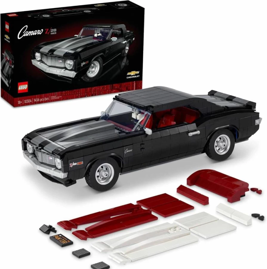 LEGO Icons 10304 Chevrolet Camaro Z28 Classic Muscle Car Building Set, 1969 Camaro Model Kit for Adults & Teens, Collectible Vintage Car Replica