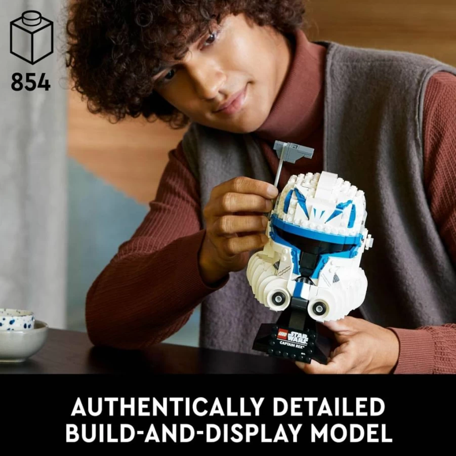 LEGO Star Wars Captain Rex Helmet 75349 Building Kit for Adults, Clone Wars Collectible Model, Creative Construction Set, Official Star Wars Memorabilia Gift