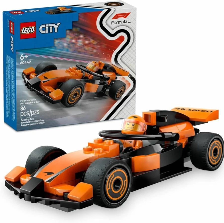 LEGO McLaren Formula 1 Race Car Building Set 60442 - F1 Toy with Driver Minifigure, STEM Gift for Kids Ages 6+, Birthday Present for Boys and Girls