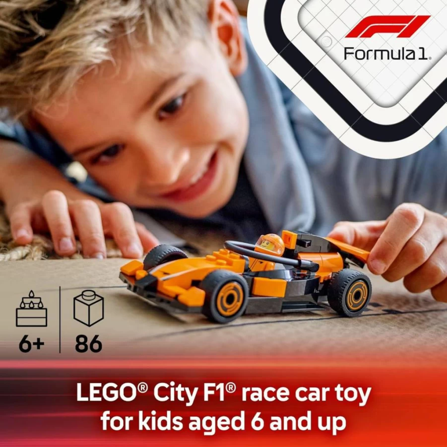 LEGO McLaren Formula 1 Race Car Building Set 60442 - F1 Toy with Driver Minifigure, STEM Gift for Kids Ages 6+, Birthday Present for Boys and Girls