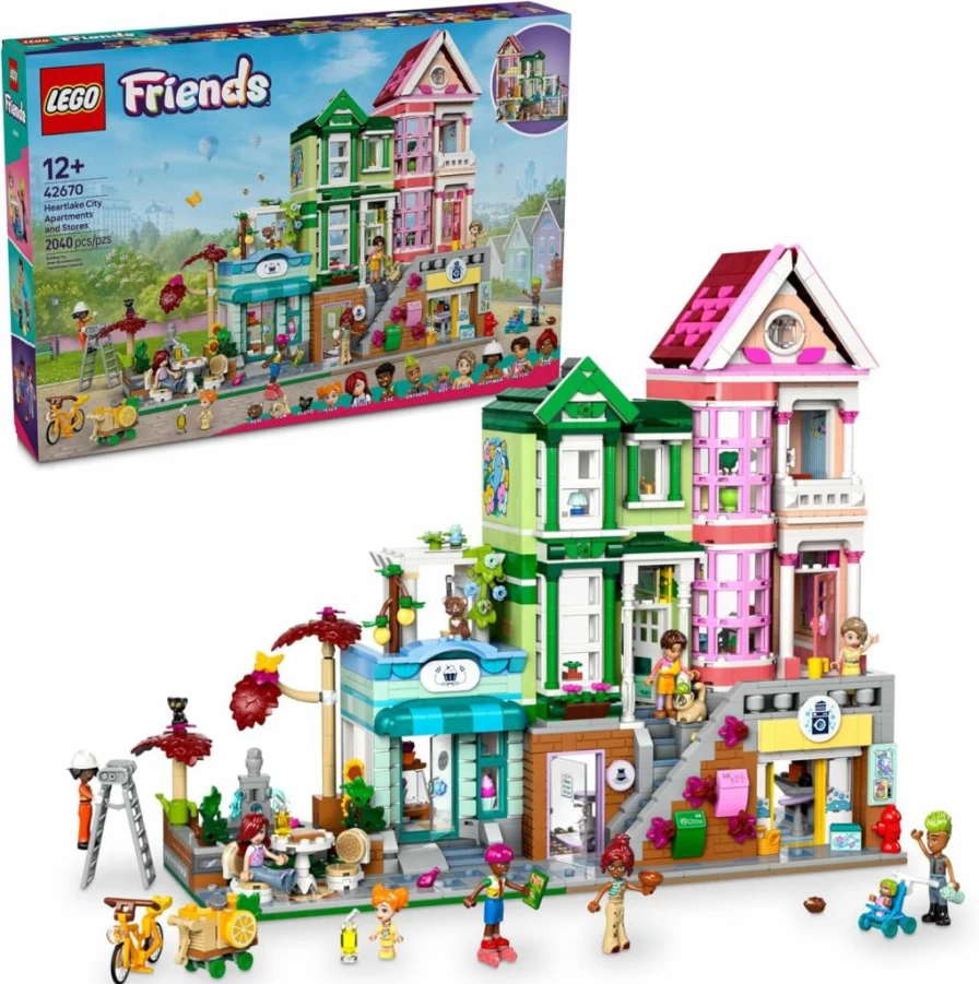 LEGO Friends Heartlake City Apartments & Stores Building Set 42670 - 7 Minidolls, Micro-Doll & Accessories - Creative Gift for Kids Ages 12+ - Girls & Boys Birthday Present