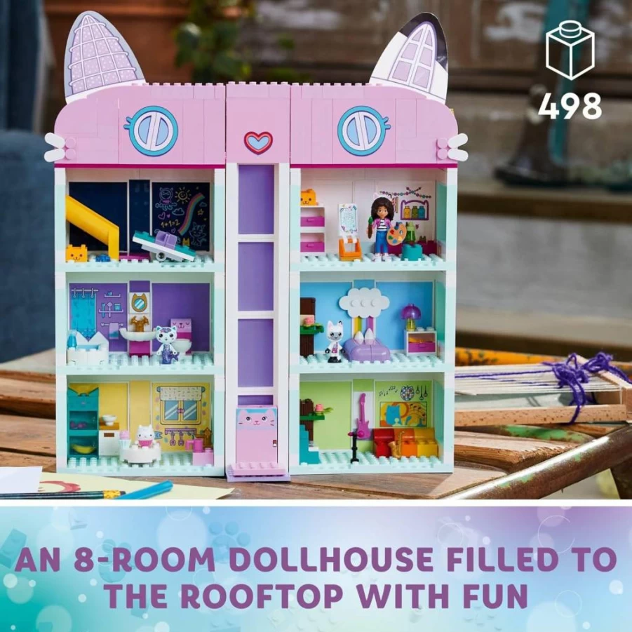 LEGO Gabby's Dollhouse 10788 Building Set with 8 Rooms, Gabby, Pandy Paws, Cakey & Mercat Figures, Creative Playhouse Toy for Kids Ages 4+