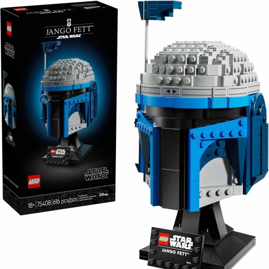 LEGO Star Wars Jango Fett Helmet 75408 Building Kit for Adults, Collectible DIY Model Set, Attack of the Clones Gift for Men, Fathers Day Present, Room Decor for Fans