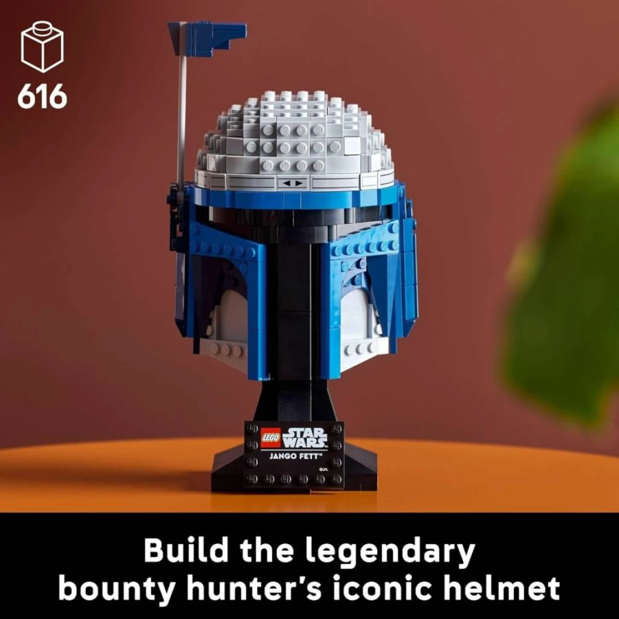 LEGO Star Wars Jango Fett Helmet 75408 Building Kit for Adults, Collectible DIY Model Set, Attack of the Clones Gift for Men, Fathers Day Present, Room Decor for Fans