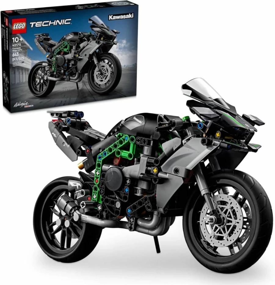LEGO Technic 42170 Kawasaki Ninja H2R Motorcycle Building Kit for Ages 10+ - Collectible Model Toy with Kickstand Display - STEM Gift for Kids, Teens & Adults