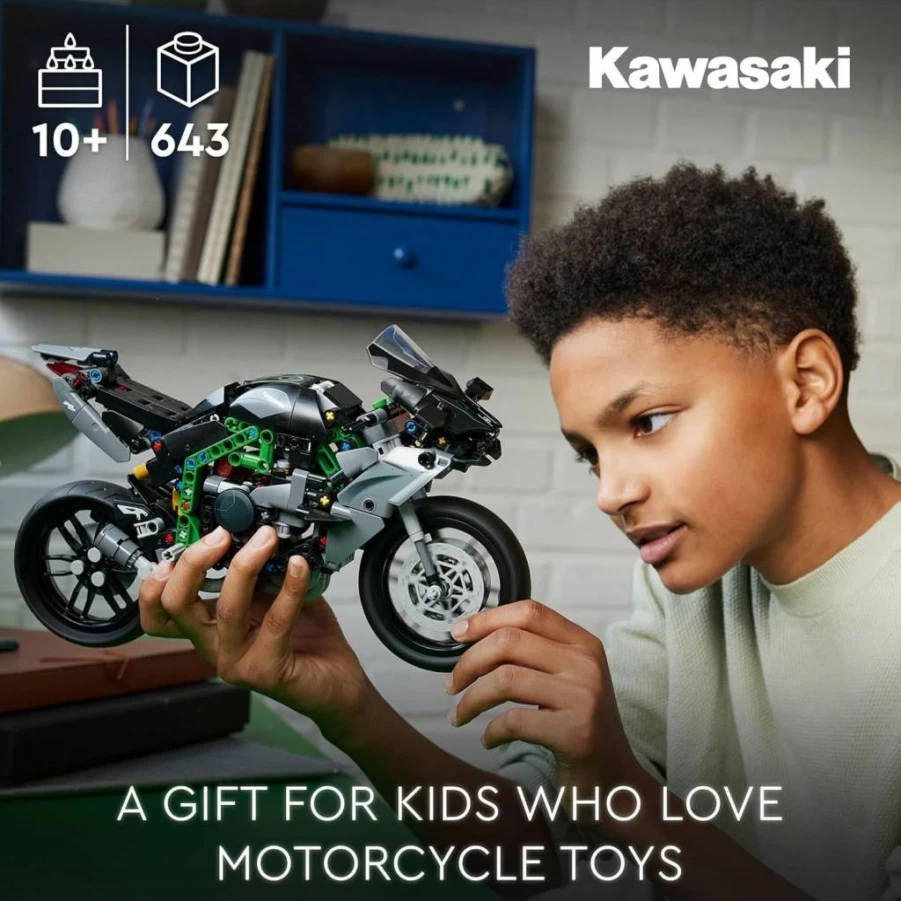 LEGO Technic 42170 Kawasaki Ninja H2R Motorcycle Building Kit for Ages 10+ - Collectible Model Toy with Kickstand Display - STEM Gift for Kids, Teens & Adults