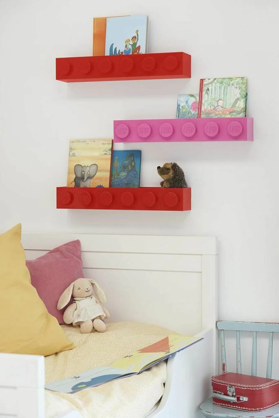 Room Copenhagen Lego Book Shelf - Grey Floating Wall Storage for LEGO Collections & Display