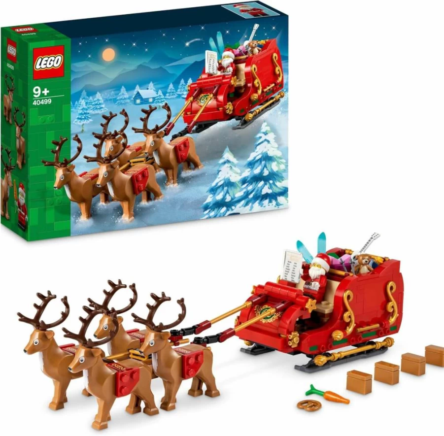 LEGO 40499 Santa's Sleigh Building Set with Santa Claus & Reindeer Figures - Christmas Holiday Toy Gift for Kids Ages 9+ - Creative Indoor Decor for Boys & Girls