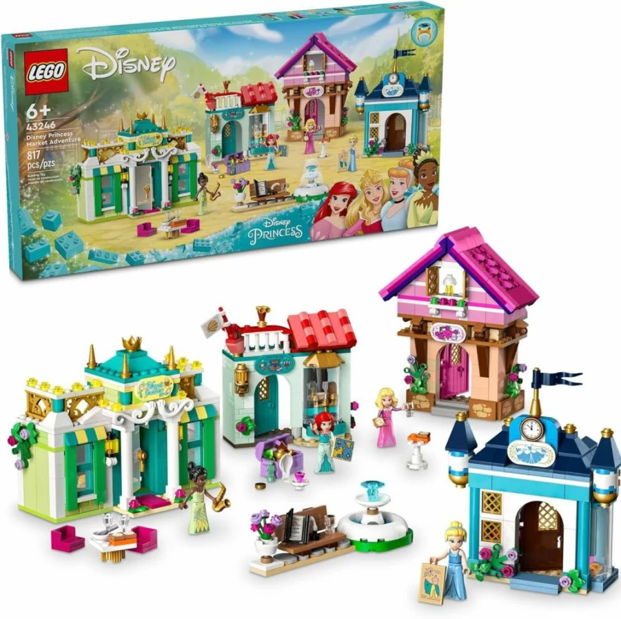 LEGO Disney Princess Market Adventure Building Set 43246 - Creative Pretend Play Toy with Disney Figures for Kids Ages 6+, Perfect Gift for Birthdays and Holidays