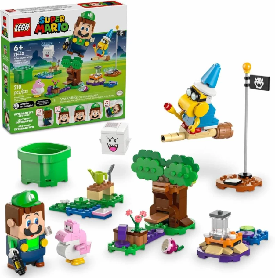 LEGO Luigi Interactive Building Toy Set with 4 Figures - Super Mario Adventures 71440 for Kids Ages 6+, Creative Gift for Boys & Girls, Nintendo-Themed Birthday Present