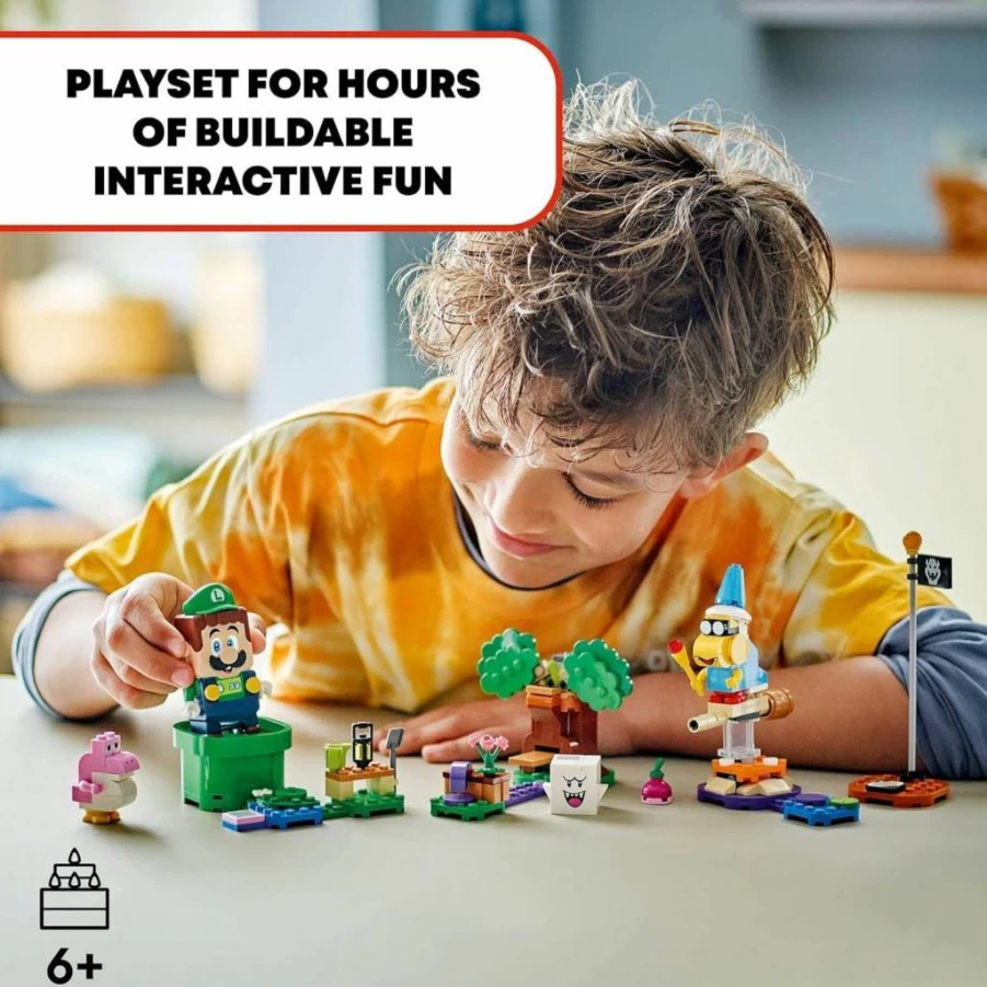 LEGO Luigi Interactive Building Toy Set with 4 Figures - Super Mario Adventures 71440 for Kids Ages 6+, Creative Gift for Boys & Girls, Nintendo-Themed Birthday Present