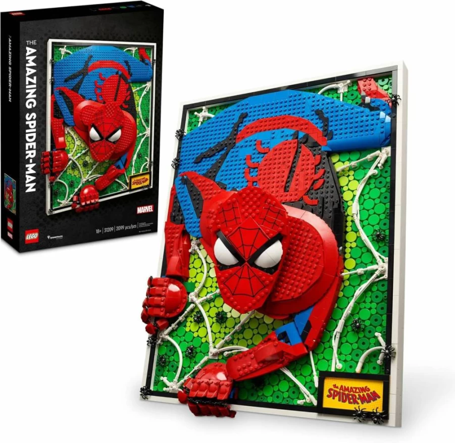 LEGO Art The Amazing Spider-Man 31209 Building Kit for Adults, Superhero Wall Decor, Collectible Marvel Gift for Teens & Fans