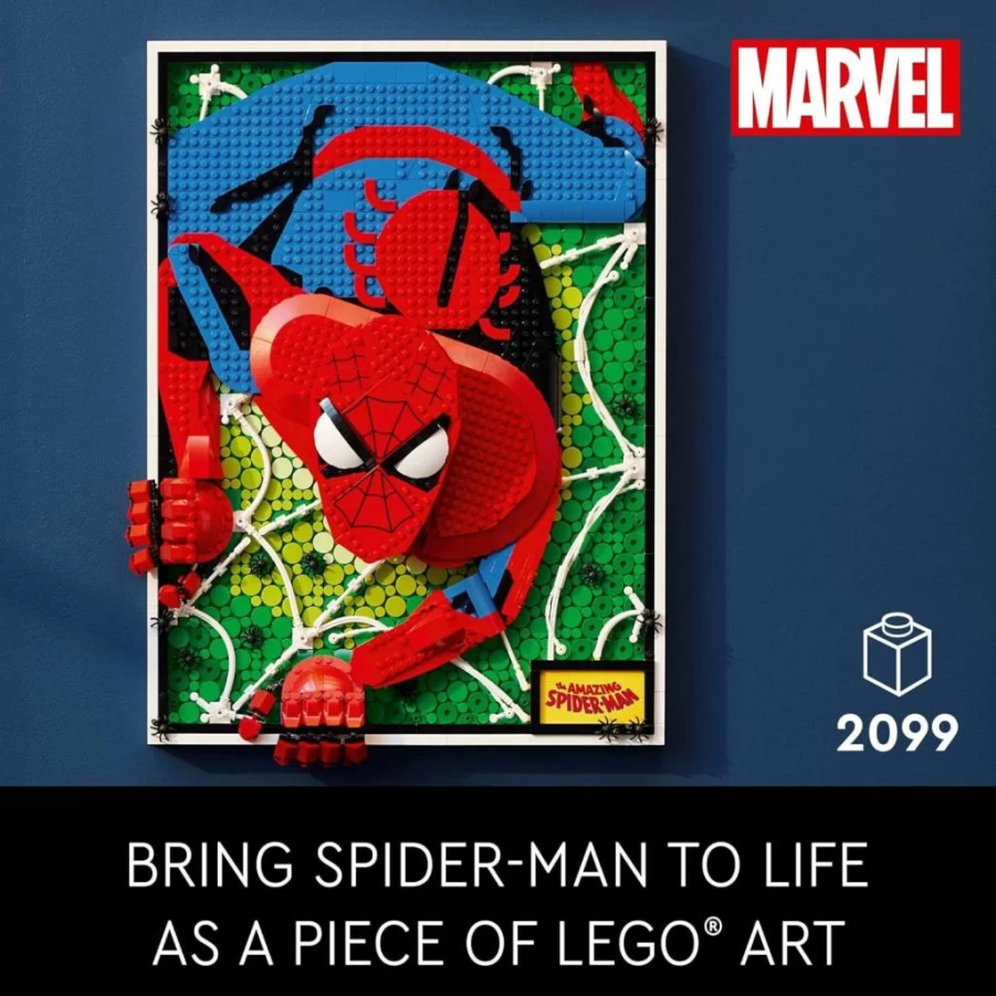 LEGO Art The Amazing Spider-Man 31209 Building Kit for Adults, Superhero Wall Decor, Collectible Marvel Gift for Teens & Fans