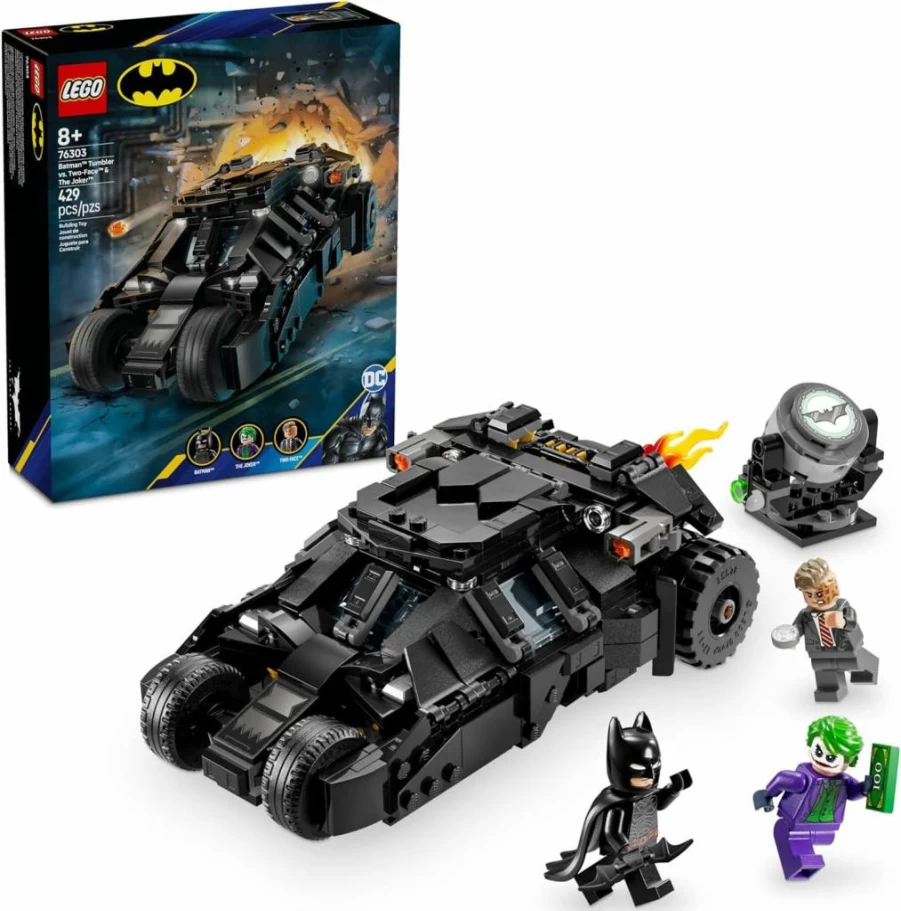 LEGO DC Batman Tumbler vs. Two-Face & The Joker Building Set 76303 - Dark Knight Batmobile Toy for Kids Ages 8+ - Superhero Gift for Boys and Girls