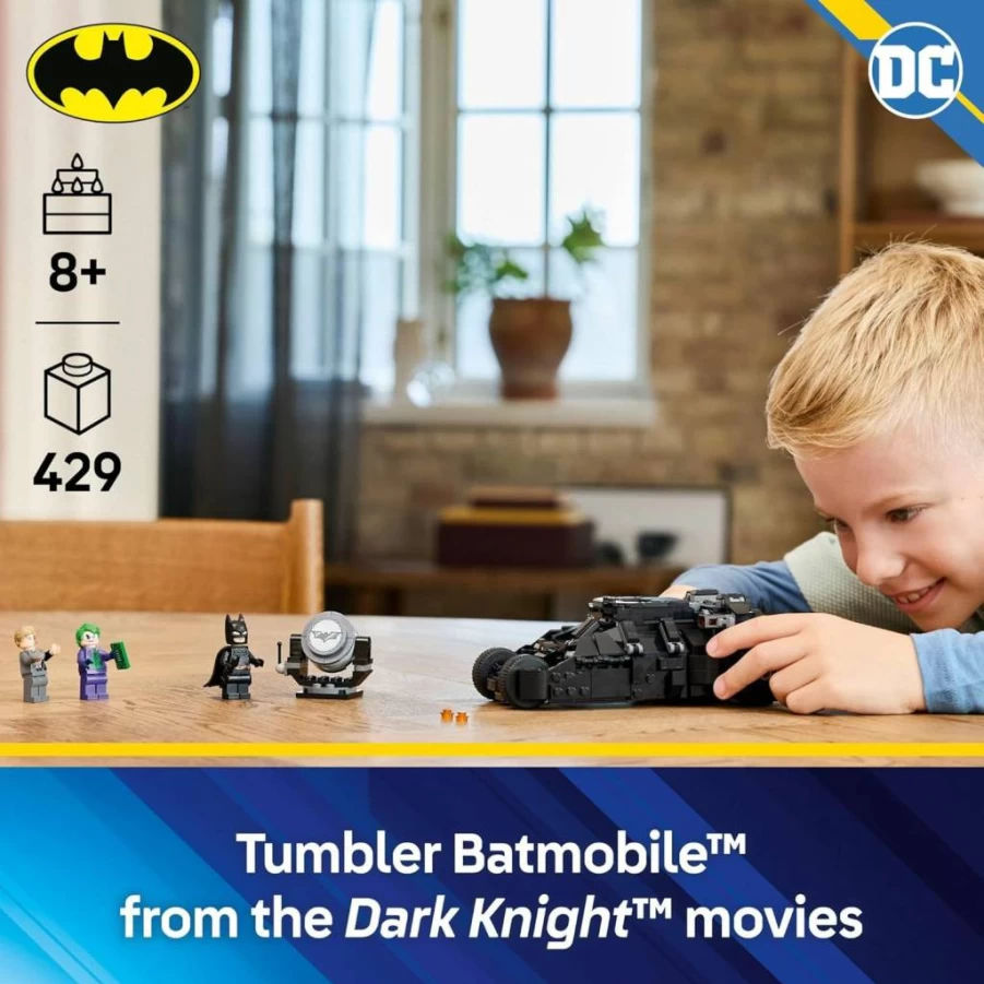 LEGO DC Batman Tumbler vs. Two-Face & The Joker Building Set 76303 - Dark Knight Batmobile Toy for Kids Ages 8+ - Superhero Gift for Boys and Girls