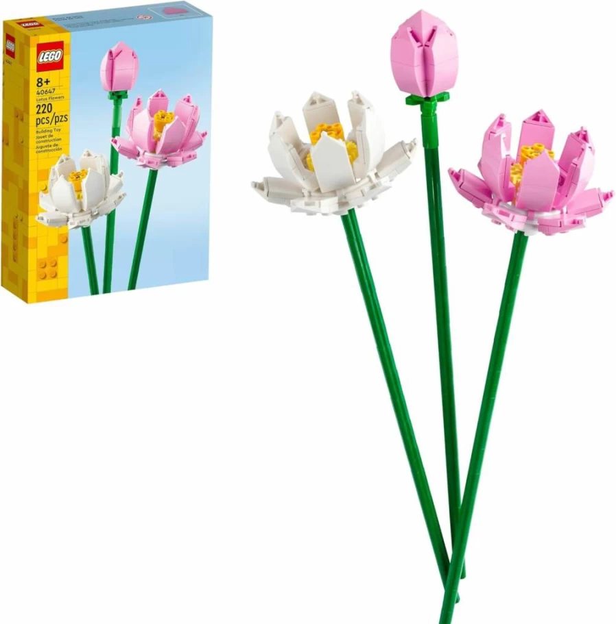 LEGO 40647 Lotus Flower Building Set for Kids & Adults - Creative DIY Home Decor Gift for Women & Men, Ages 8+ - Artificial Floral Display Model Kit