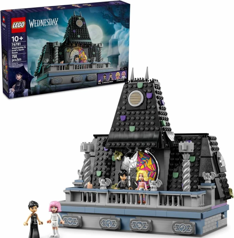 LEGO 76781 Wednesday Addams & Enid's Dorm Room Building Set with 4 Minifigures, Creative Play Toy for Kids Ages 10+, Perfect Gift for Birthday and Halloween