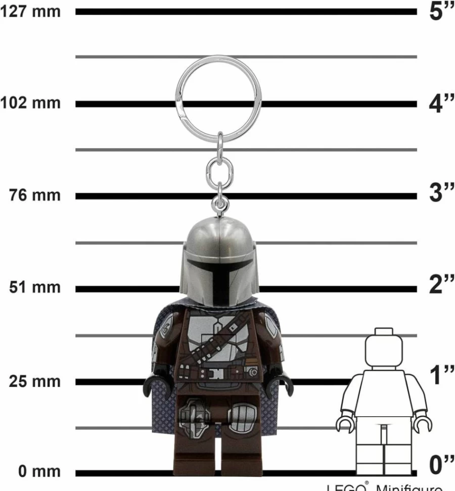 IQ The Mandalorian LED Key Light - 3" Tall Lego Star Wars Inspired Desk Lamp, Durable Build for Fans, Gift Idea (Model: Ke187H)