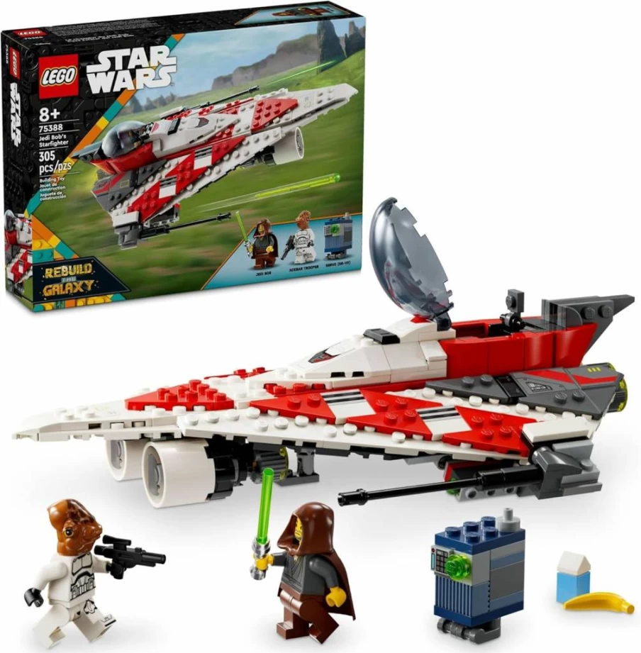 LEGO Star Wars 75388 Jedi Bob's Starfighter Building Set with Minifigure, Buildable Starship Model Kit for Kids Ages 8+ | Ultimate Gift for Boys, Girls & Fans
