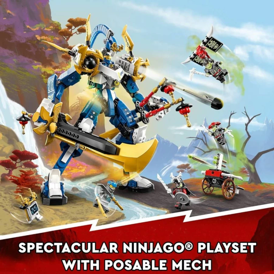 LEGO Ninjago Jay's Titan Mech 71785 Building Set with 5 Minifigures, Stud-Shooting Crossbow & Action Features for Kids Ages 7+